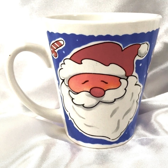 Blushing Santa Ceramic Coffee Cup 4" - Picture 2 of 6